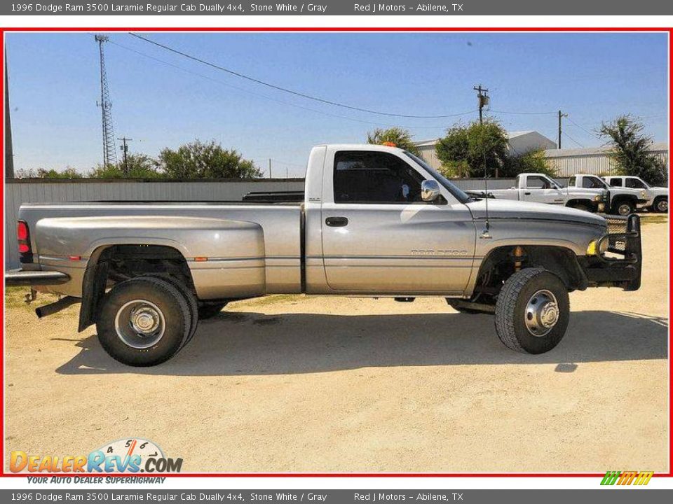 1996 Dodge Ram 3500 Laramie Regular Cab Dually 4x4 Stone White / Gray Photo #8