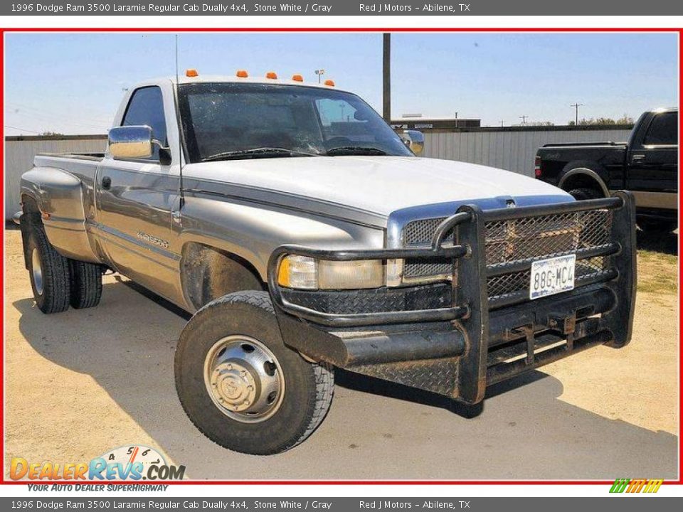 1996 Dodge Ram 3500 Laramie Regular Cab Dually 4x4 Stone White / Gray Photo #9