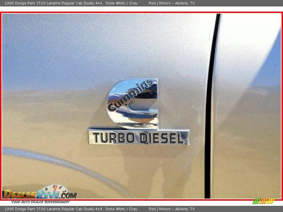 1996 Dodge Ram 3500 Laramie Regular Cab Dually 4x4 Stone White / Gray Photo #12