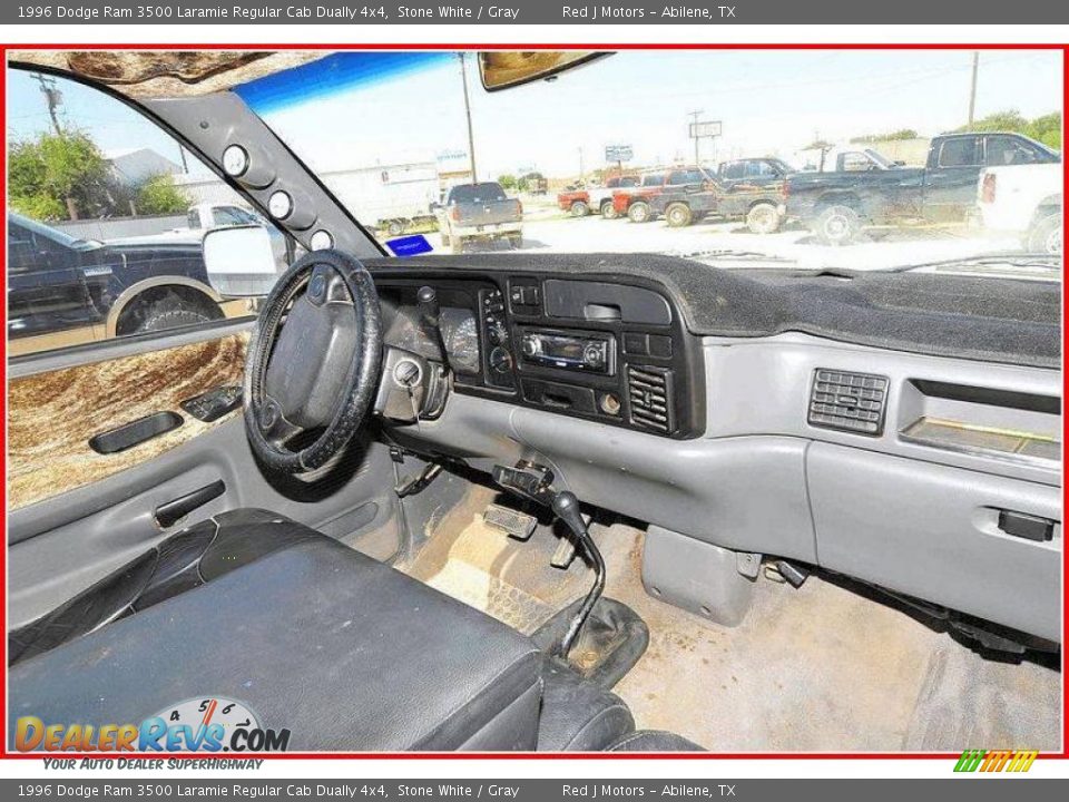 1996 Dodge Ram 3500 Laramie Regular Cab Dually 4x4 Stone White / Gray Photo #21
