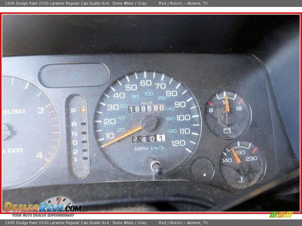 1996 Dodge Ram 3500 Laramie Regular Cab Dually 4x4 Stone White / Gray Photo #27