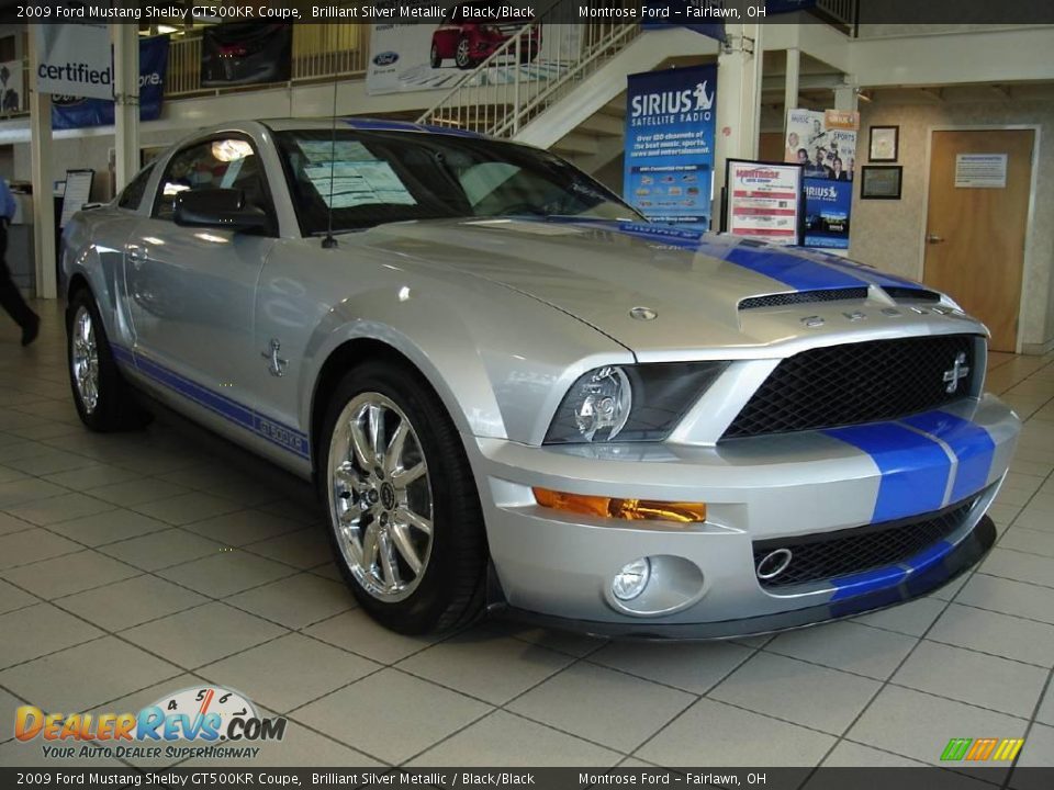 2009 Ford Mustang Shelby GT500KR Coupe Brilliant Silver Metallic / Black/Black Photo #1
