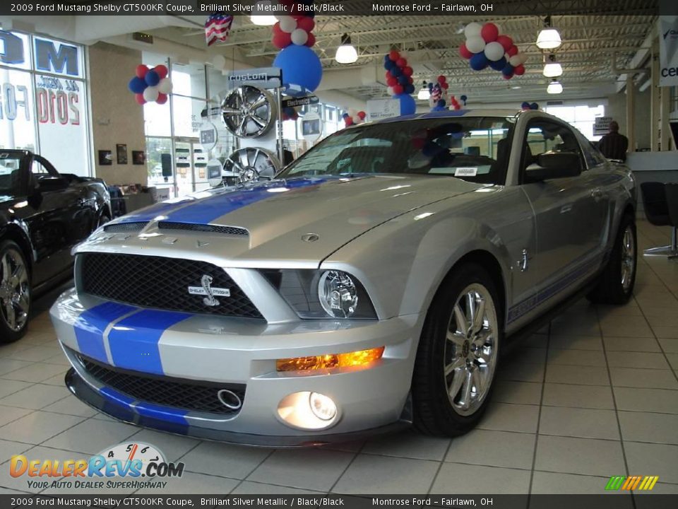 2009 Ford Mustang Shelby GT500KR Coupe Brilliant Silver Metallic / Black/Black Photo #2