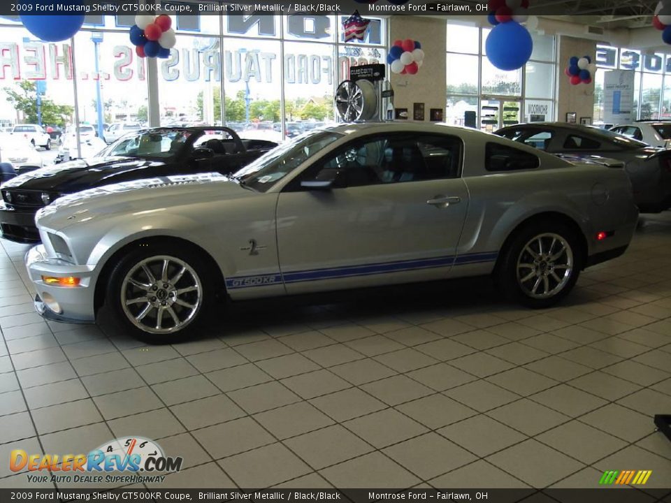 2009 Ford Mustang Shelby GT500KR Coupe Brilliant Silver Metallic / Black/Black Photo #3
