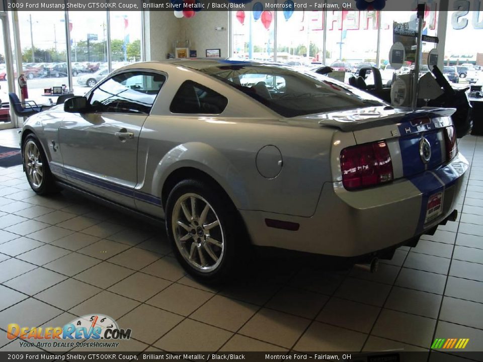 2009 Ford Mustang Shelby GT500KR Coupe Brilliant Silver Metallic / Black/Black Photo #4