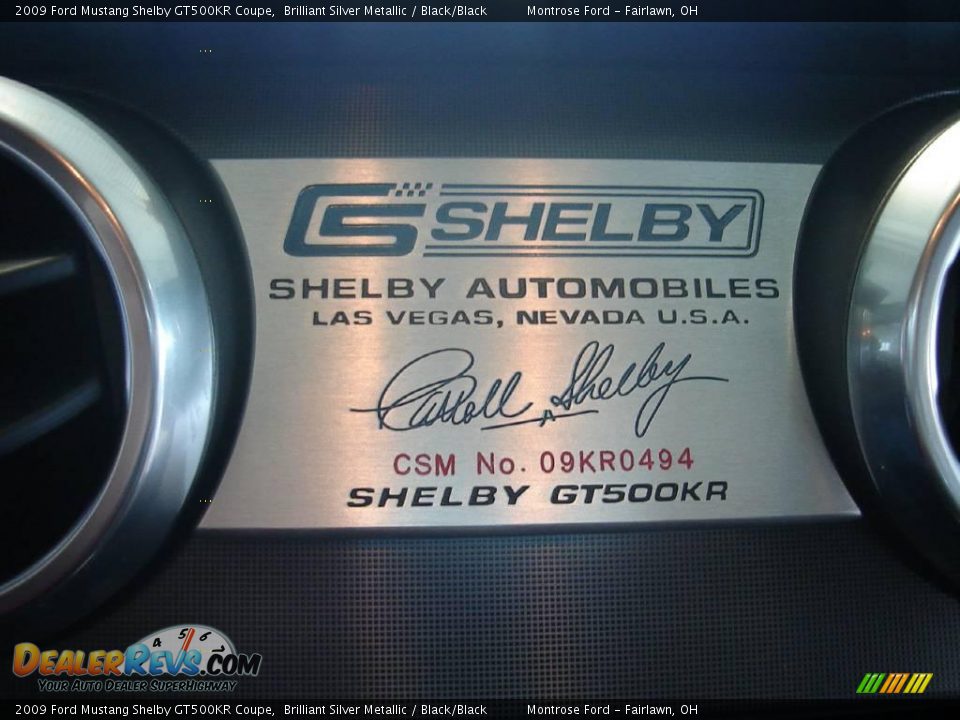 2009 Ford Mustang Shelby GT500KR Coupe Brilliant Silver Metallic / Black/Black Photo #21