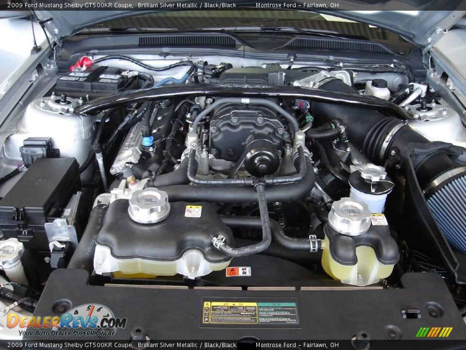 2009 Ford Mustang Shelby GT500KR Coupe Brilliant Silver Metallic / Black/Black Photo #26