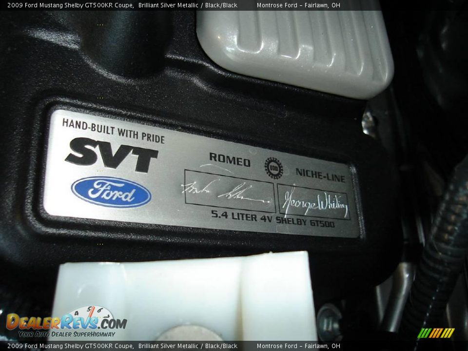 2009 Ford Mustang Shelby GT500KR Coupe Brilliant Silver Metallic / Black/Black Photo #27
