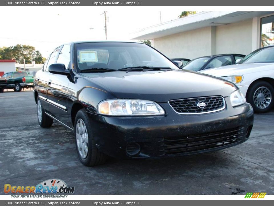 2000 Nissan Sentra GXE Super Black / Stone Photo #2