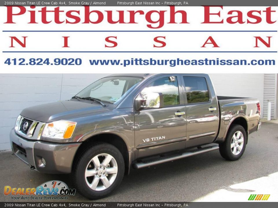 2009 Nissan Titan LE Crew Cab 4x4 Smoke Gray / Almond Photo #1