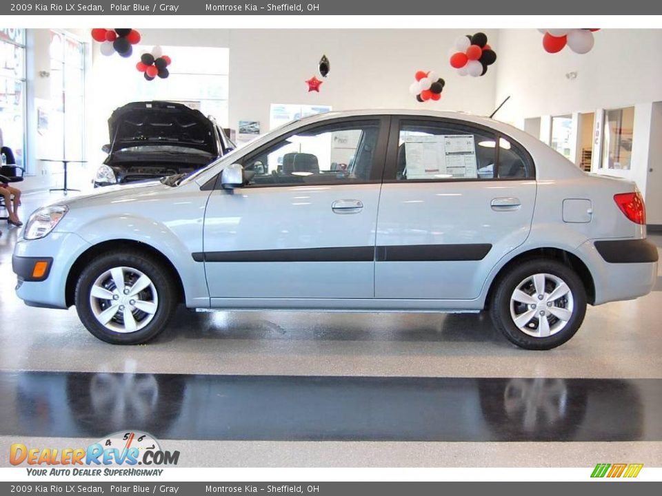 2009 Kia Rio LX Sedan Polar Blue / Gray Photo #3