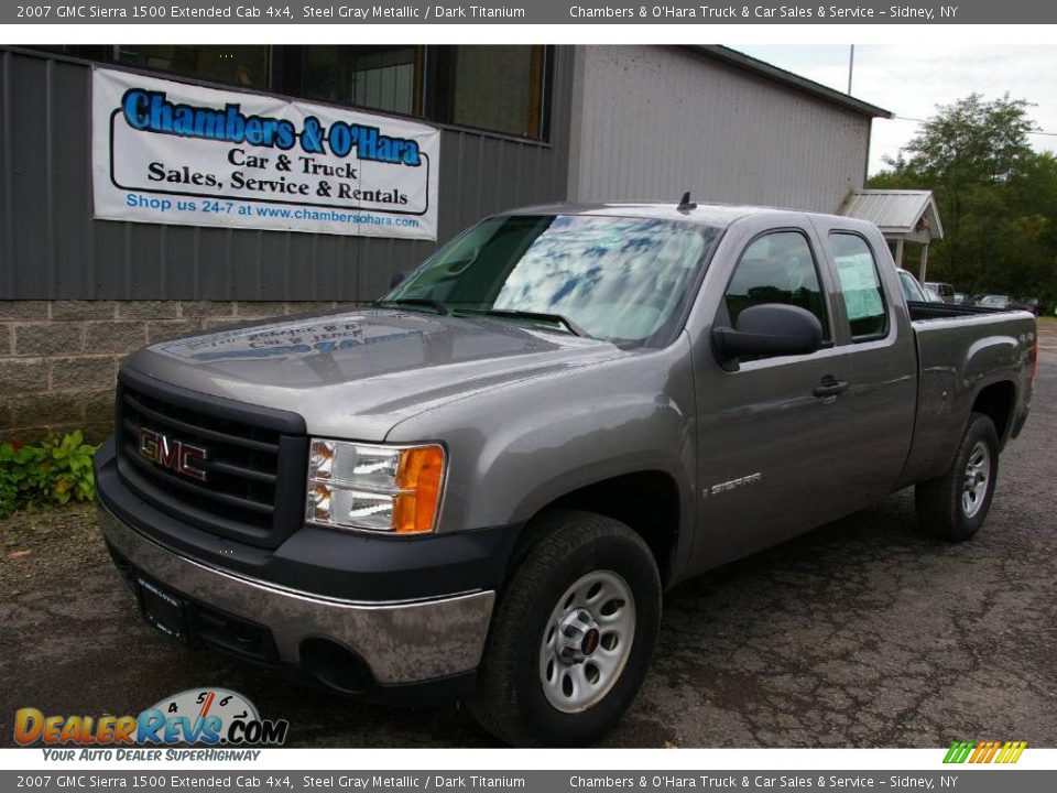 2007 GMC Sierra 1500 Extended Cab 4x4 Steel Gray Metallic / Dark Titanium Photo #1