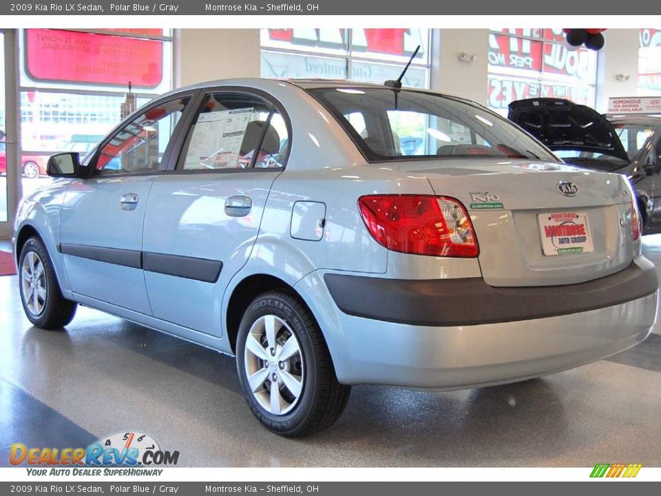 2009 Kia Rio LX Sedan Polar Blue / Gray Photo #4