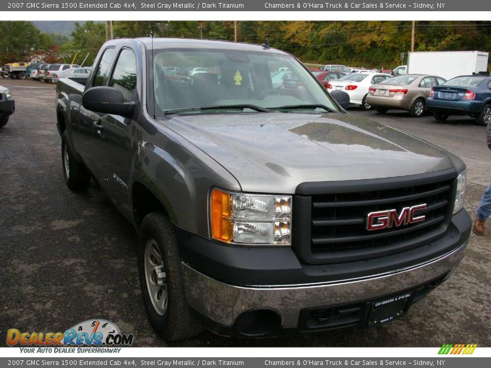 2007 GMC Sierra 1500 Extended Cab 4x4 Steel Gray Metallic / Dark Titanium Photo #13