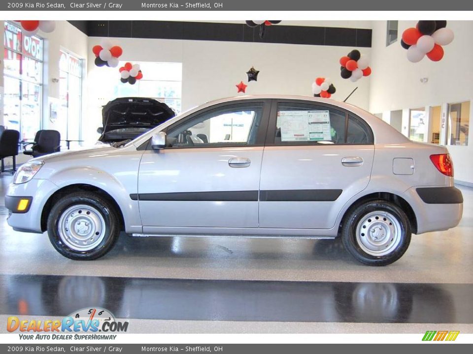 2009 Kia Rio Sedan Clear Silver / Gray Photo #2