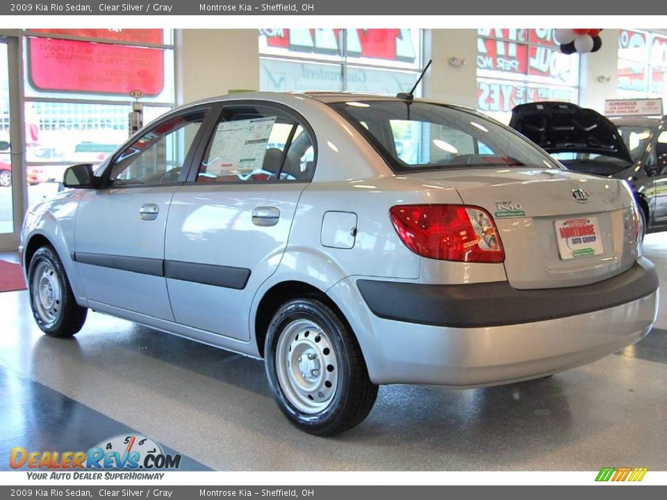 2009 Kia Rio Sedan Clear Silver / Gray Photo #3