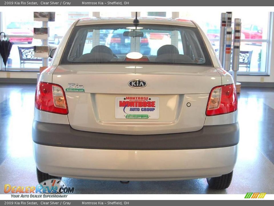 2009 Kia Rio Sedan Clear Silver / Gray Photo #4