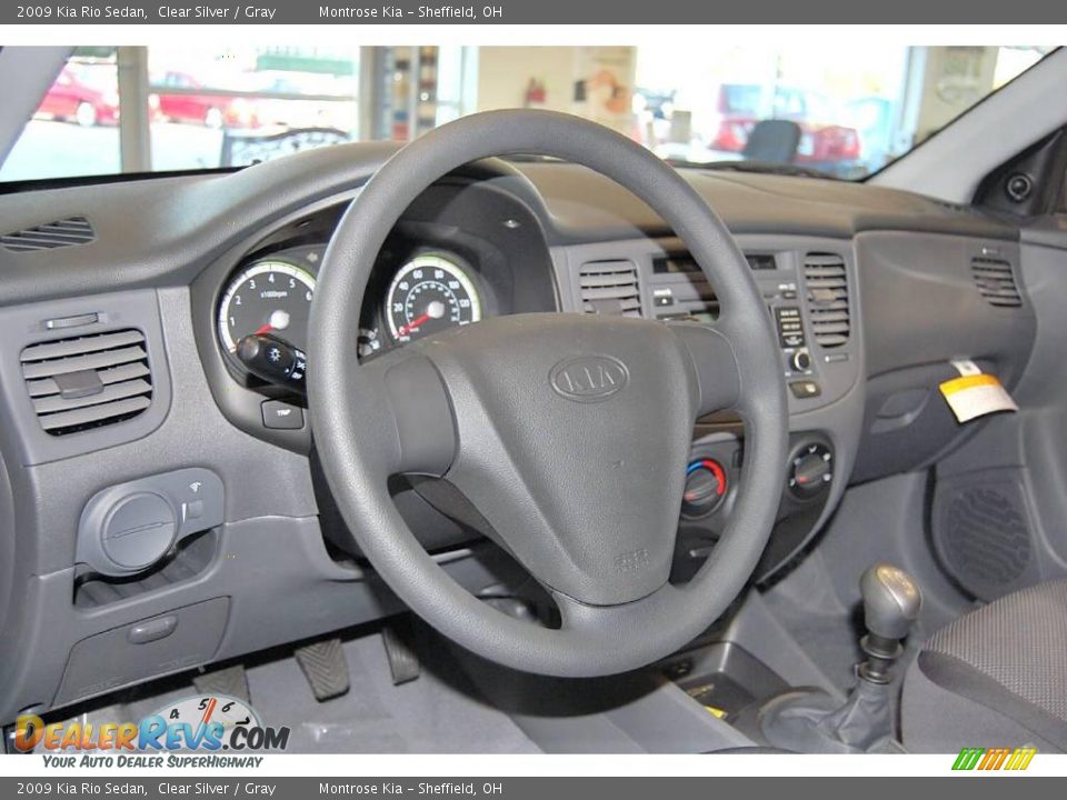 2009 Kia Rio Sedan Clear Silver / Gray Photo #10