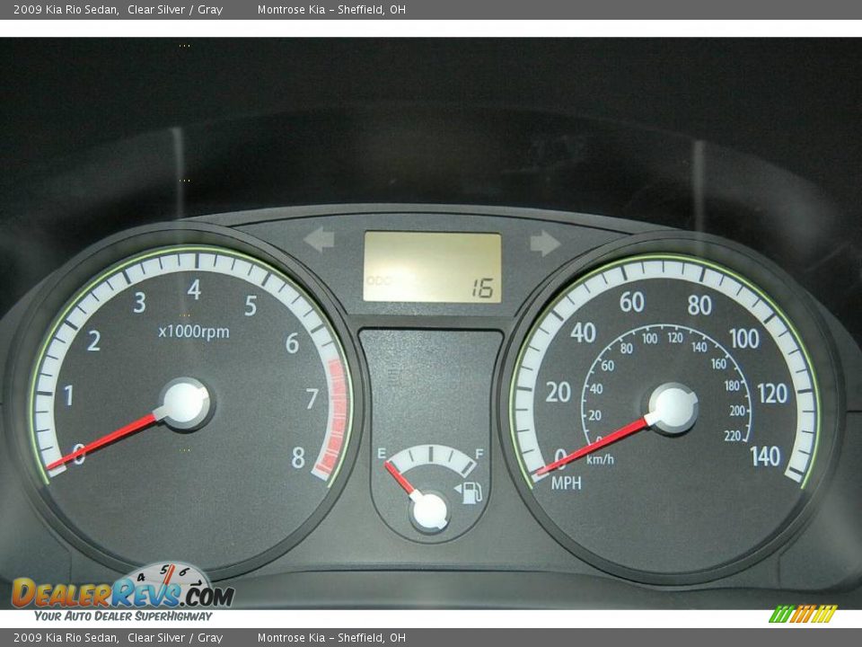 2009 Kia Rio Sedan Clear Silver / Gray Photo #33