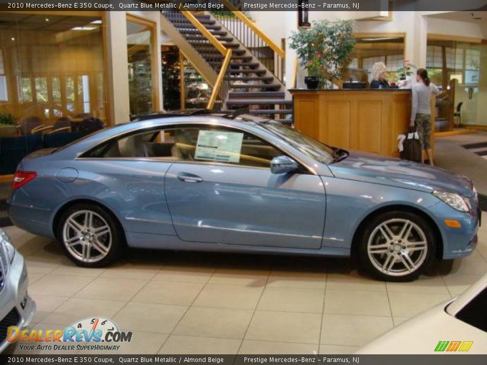 2010 Mercedes-Benz E 350 Coupe Quartz Blue Metallic / Almond Beige Photo #1