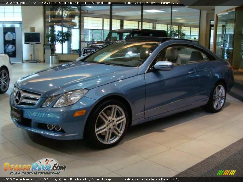 2010 Mercedes-Benz E 350 Coupe Quartz Blue Metallic / Almond Beige Photo #3