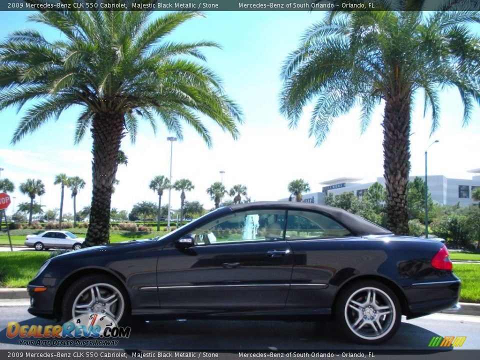 2009 Mercedes-Benz CLK 550 Cabriolet Majestic Black Metallic / Stone Photo #1
