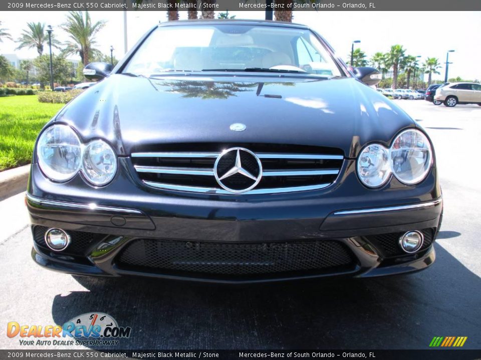 2009 Mercedes-Benz CLK 550 Cabriolet Majestic Black Metallic / Stone Photo #3