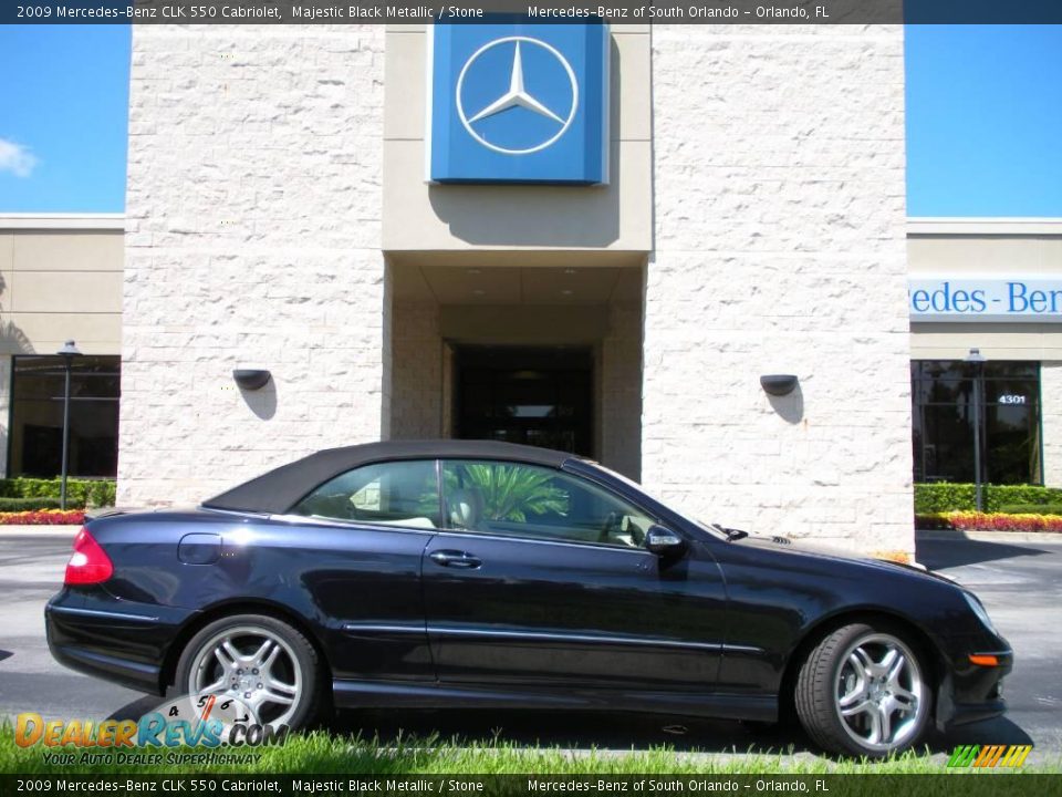 2009 Mercedes-Benz CLK 550 Cabriolet Majestic Black Metallic / Stone Photo #5