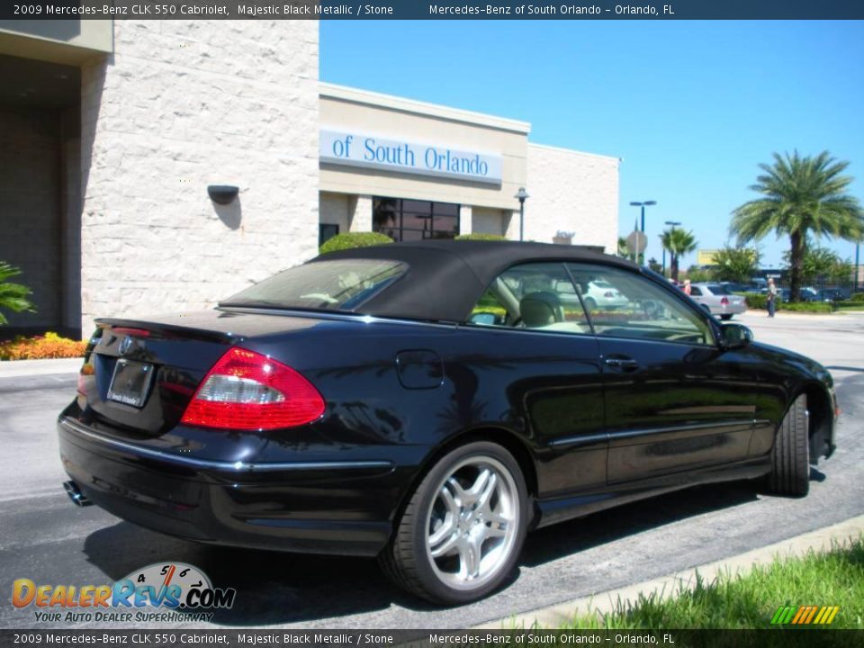 2009 Mercedes-Benz CLK 550 Cabriolet Majestic Black Metallic / Stone Photo #6