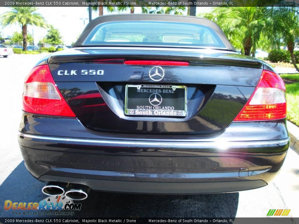 2009 Mercedes-Benz CLK 550 Cabriolet Majestic Black Metallic / Stone Photo #7