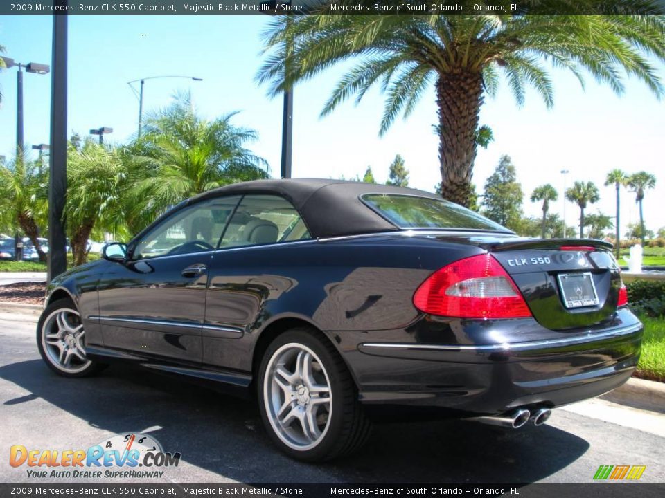 2009 Mercedes-Benz CLK 550 Cabriolet Majestic Black Metallic / Stone Photo #8