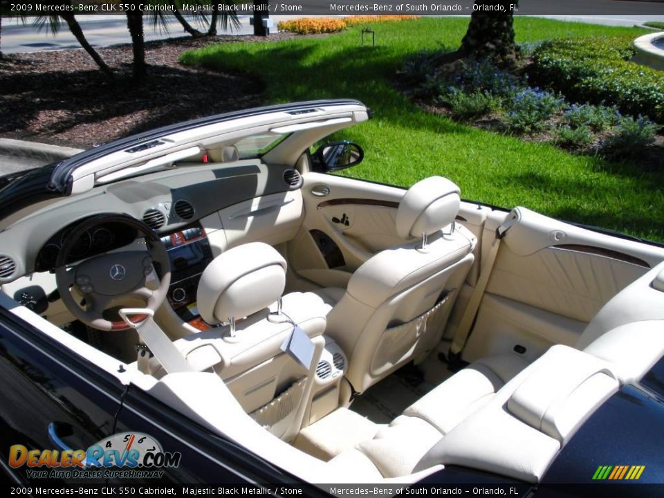 2009 Mercedes-Benz CLK 550 Cabriolet Majestic Black Metallic / Stone Photo #10