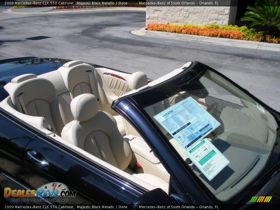 2009 Mercedes-Benz CLK 550 Cabriolet Majestic Black Metallic / Stone Photo #12