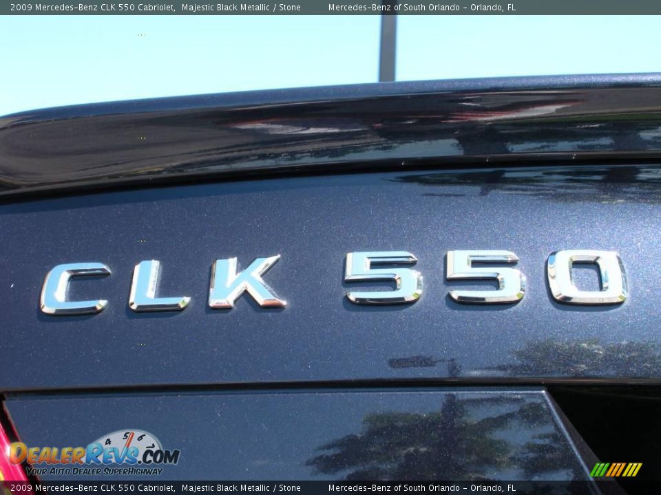 2009 Mercedes-Benz CLK 550 Cabriolet Majestic Black Metallic / Stone Photo #14