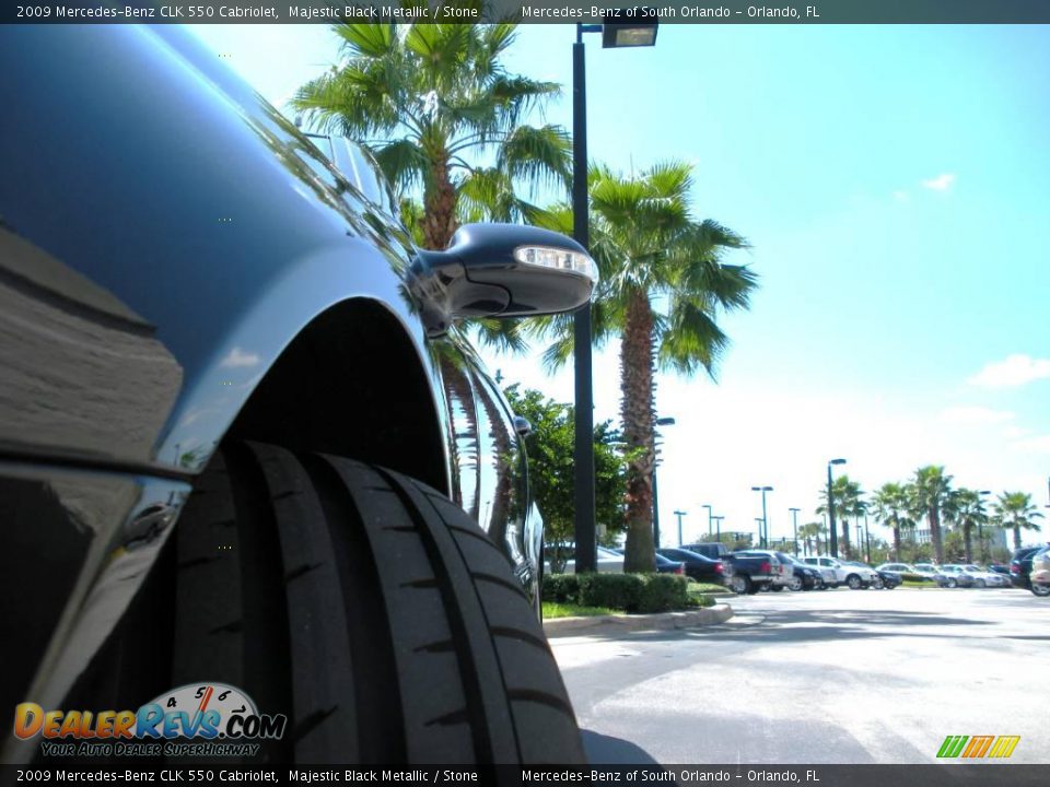 2009 Mercedes-Benz CLK 550 Cabriolet Majestic Black Metallic / Stone Photo #15