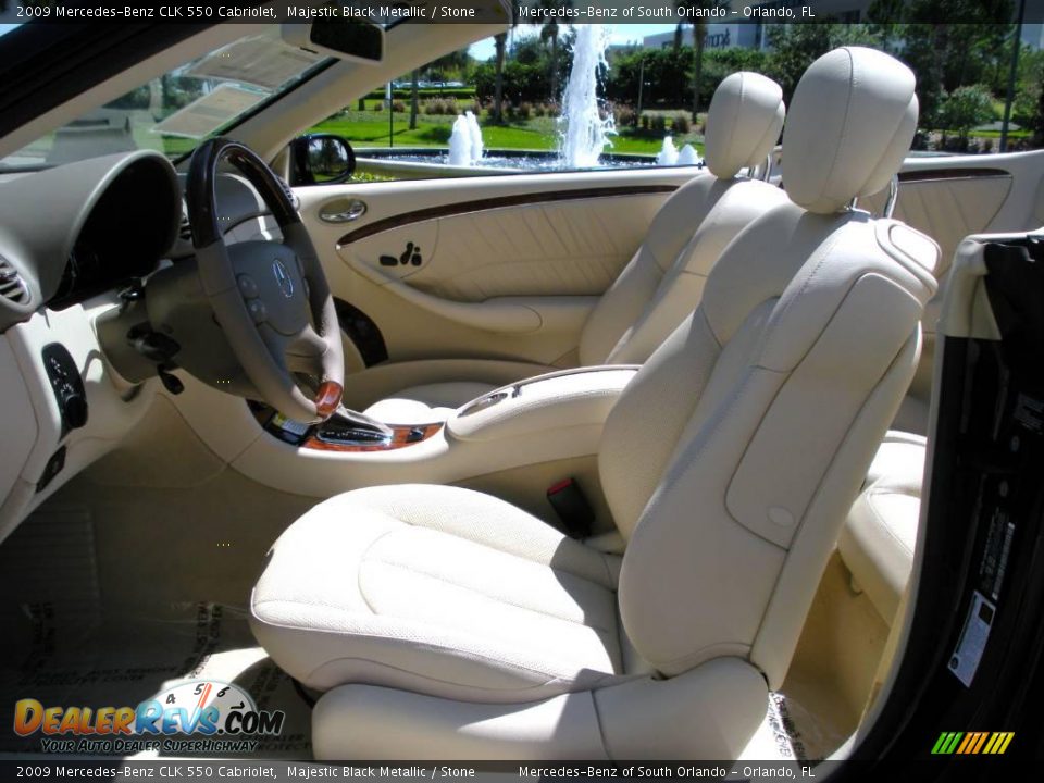 2009 Mercedes-Benz CLK 550 Cabriolet Majestic Black Metallic / Stone Photo #16