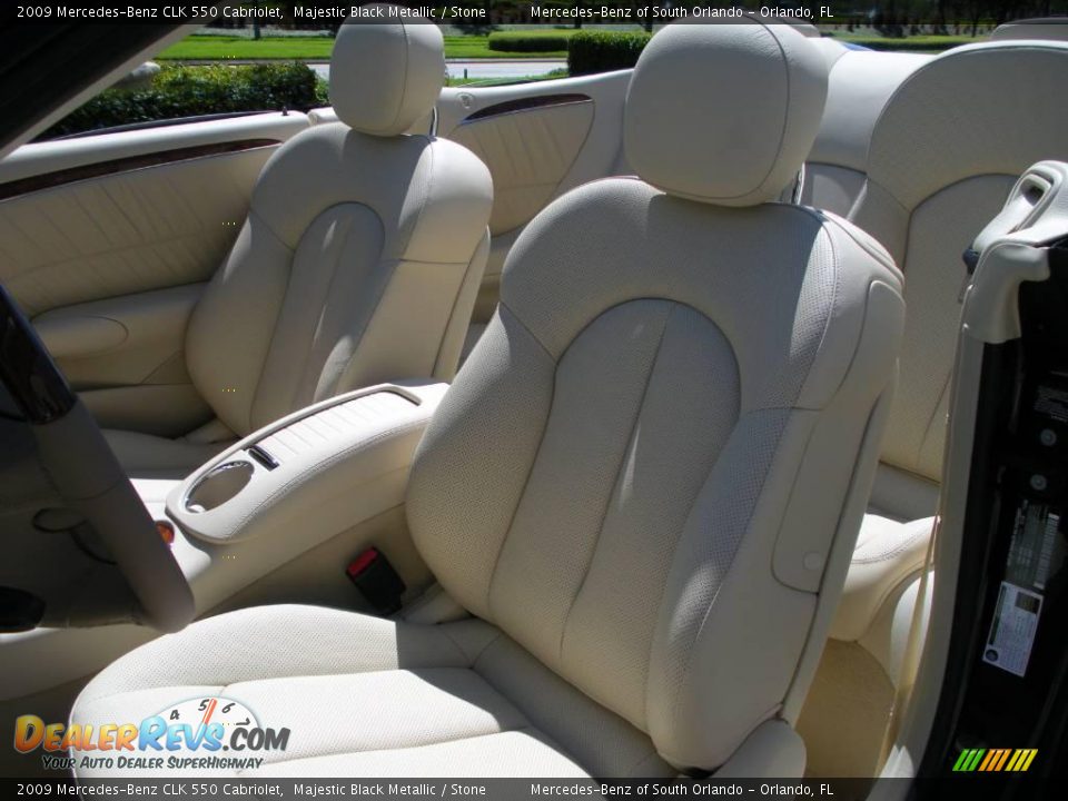 2009 Mercedes-Benz CLK 550 Cabriolet Majestic Black Metallic / Stone Photo #17