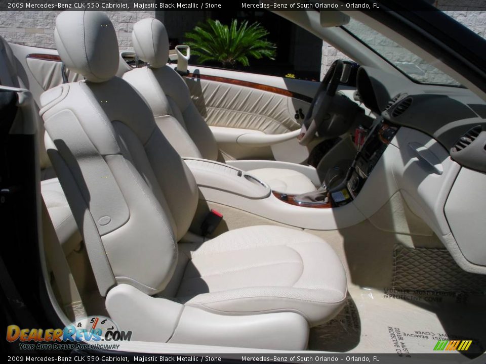 2009 Mercedes-Benz CLK 550 Cabriolet Majestic Black Metallic / Stone Photo #19