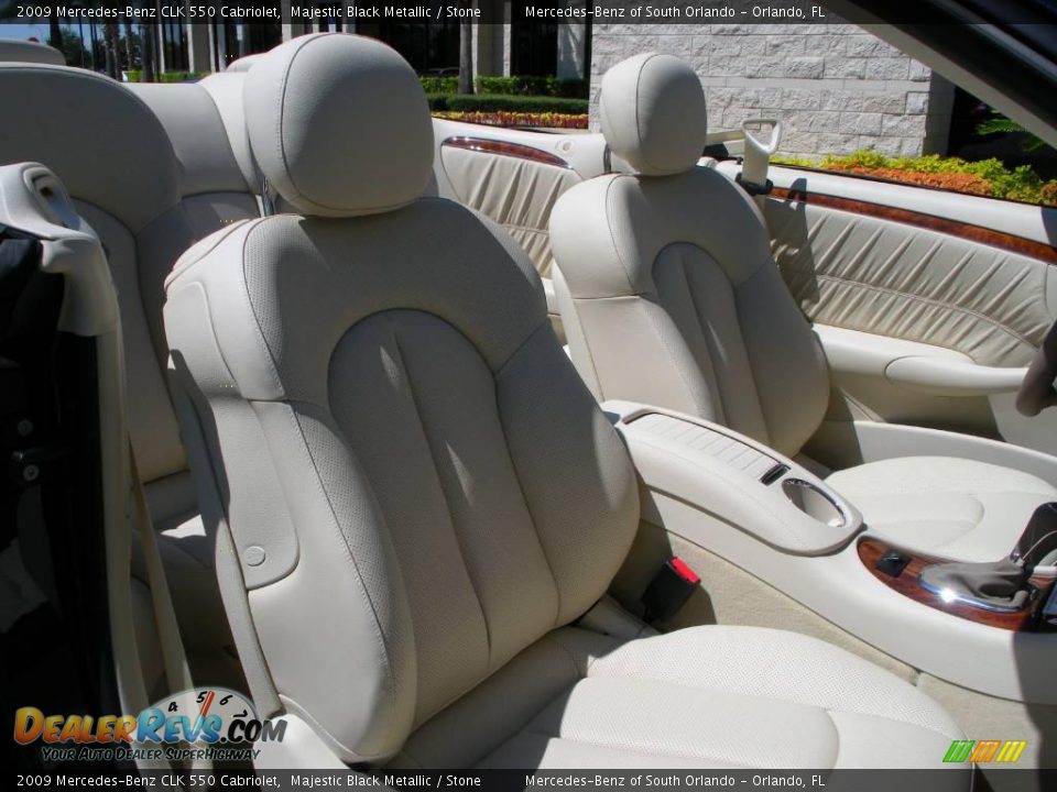 2009 Mercedes-Benz CLK 550 Cabriolet Majestic Black Metallic / Stone Photo #20