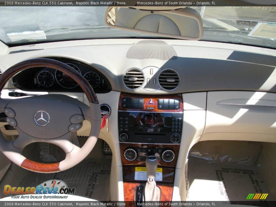 2009 Mercedes-Benz CLK 550 Cabriolet Majestic Black Metallic / Stone Photo #22