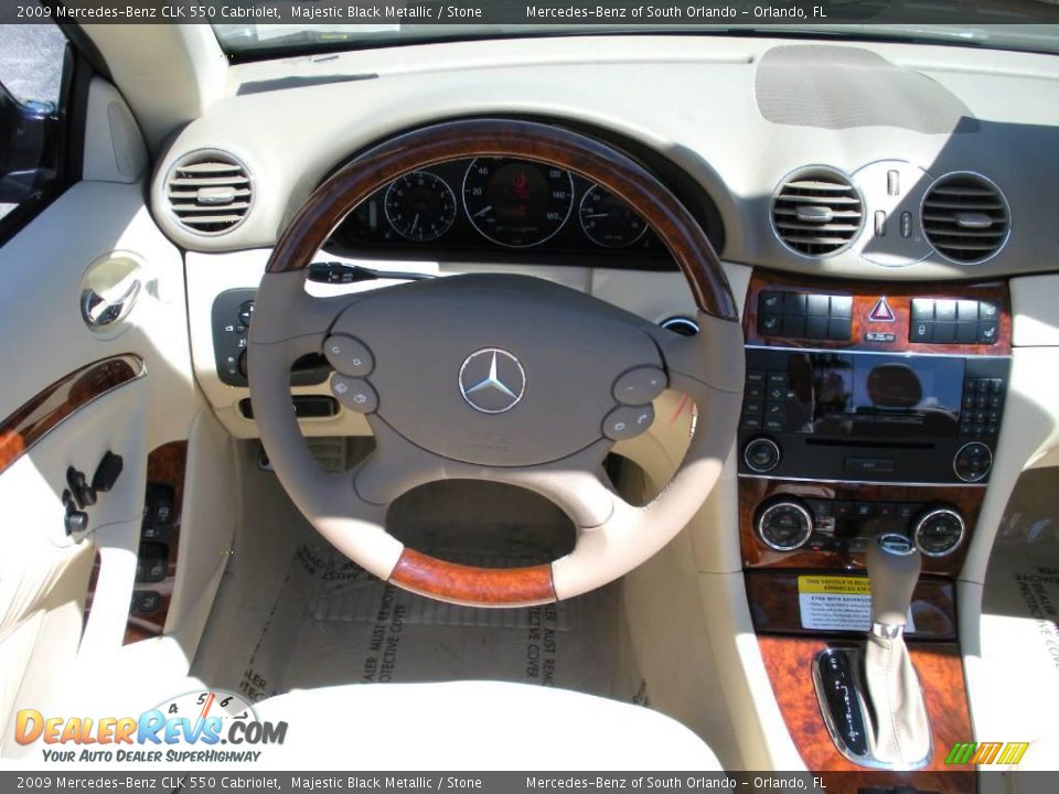 2009 Mercedes-Benz CLK 550 Cabriolet Majestic Black Metallic / Stone Photo #23