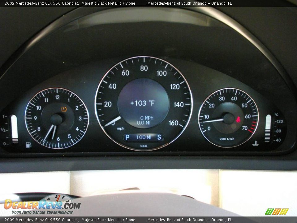 2009 Mercedes-Benz CLK 550 Cabriolet Majestic Black Metallic / Stone Photo #24