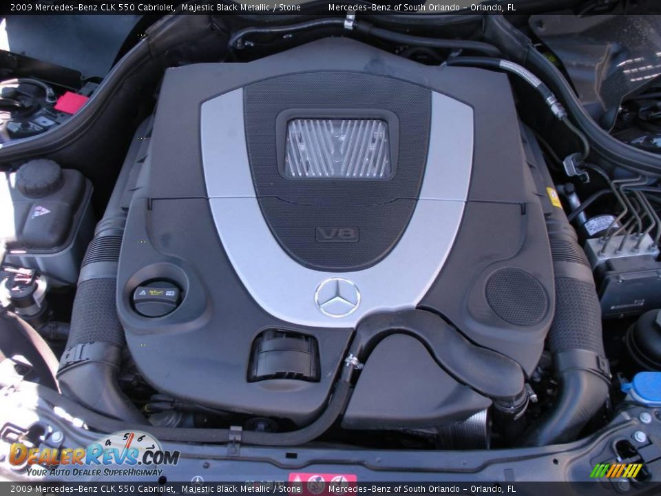 2009 Mercedes-Benz CLK 550 Cabriolet Majestic Black Metallic / Stone Photo #28