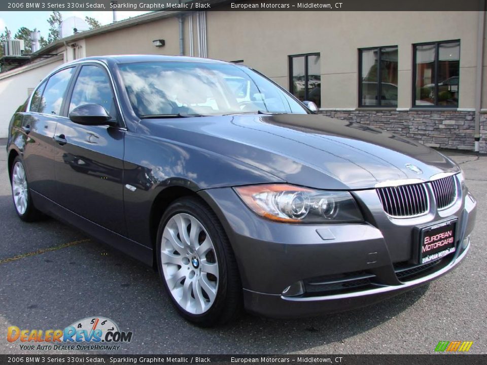 2006 BMW 3 Series 330xi Sedan Sparkling Graphite Metallic / Black Photo #6