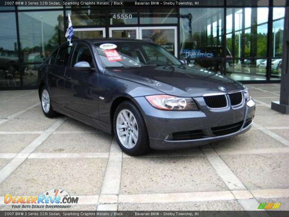 2007 BMW 3 Series 328i Sedan Sparkling Graphite Metallic / Black Photo #1