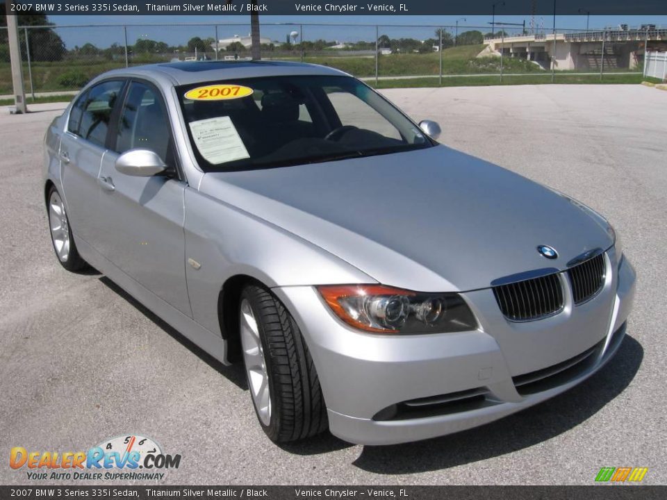 2007 BMW 3 Series 335i Sedan Titanium Silver Metallic / Black Photo #1