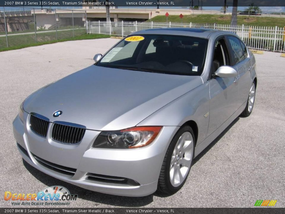 2007 BMW 3 Series 335i Sedan Titanium Silver Metallic / Black Photo #2