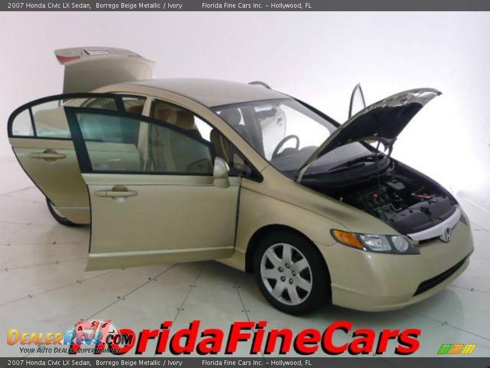2007 Honda Civic LX Sedan Borrego Beige Metallic / Ivory Photo #7