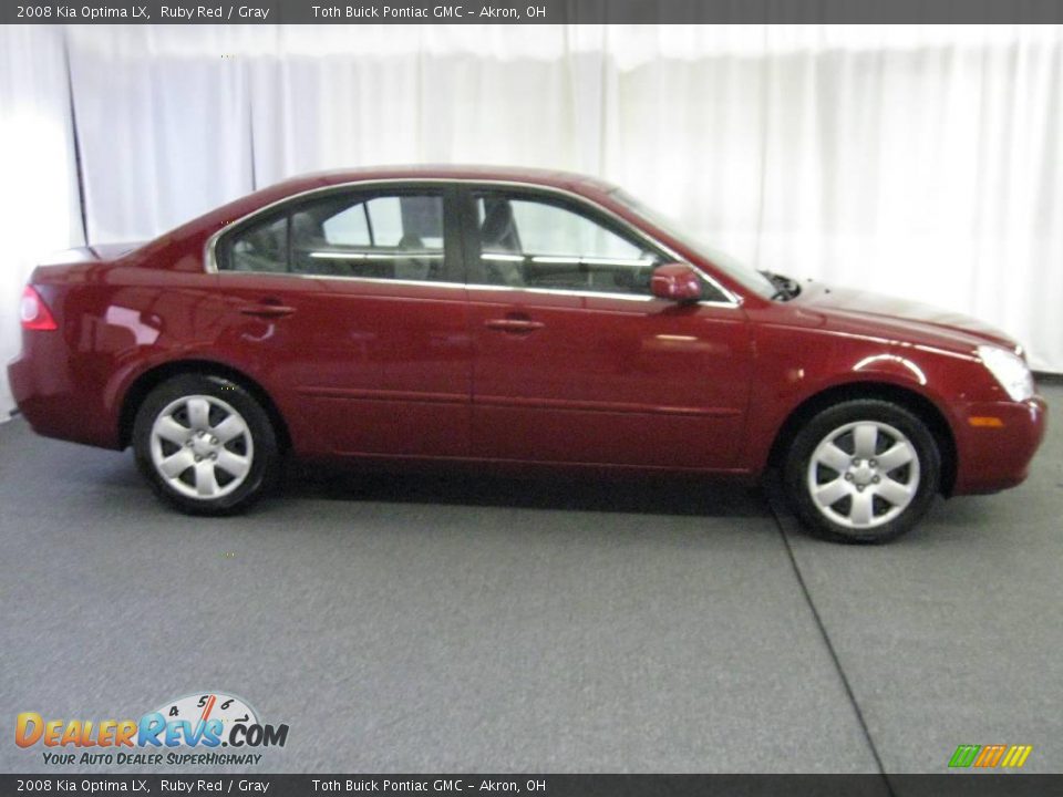 2008 Kia Optima LX Ruby Red / Gray Photo #2