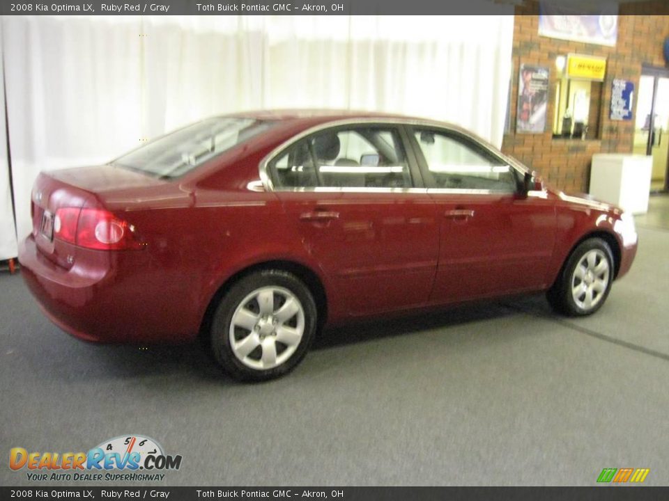 2008 Kia Optima LX Ruby Red / Gray Photo #3